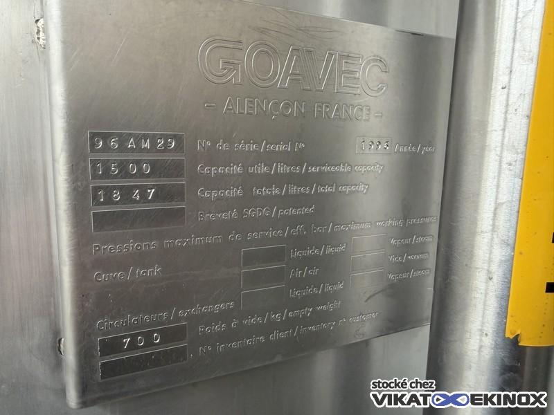 Cuve de mélange 1847 litres total inox calorifugée GOAVEC