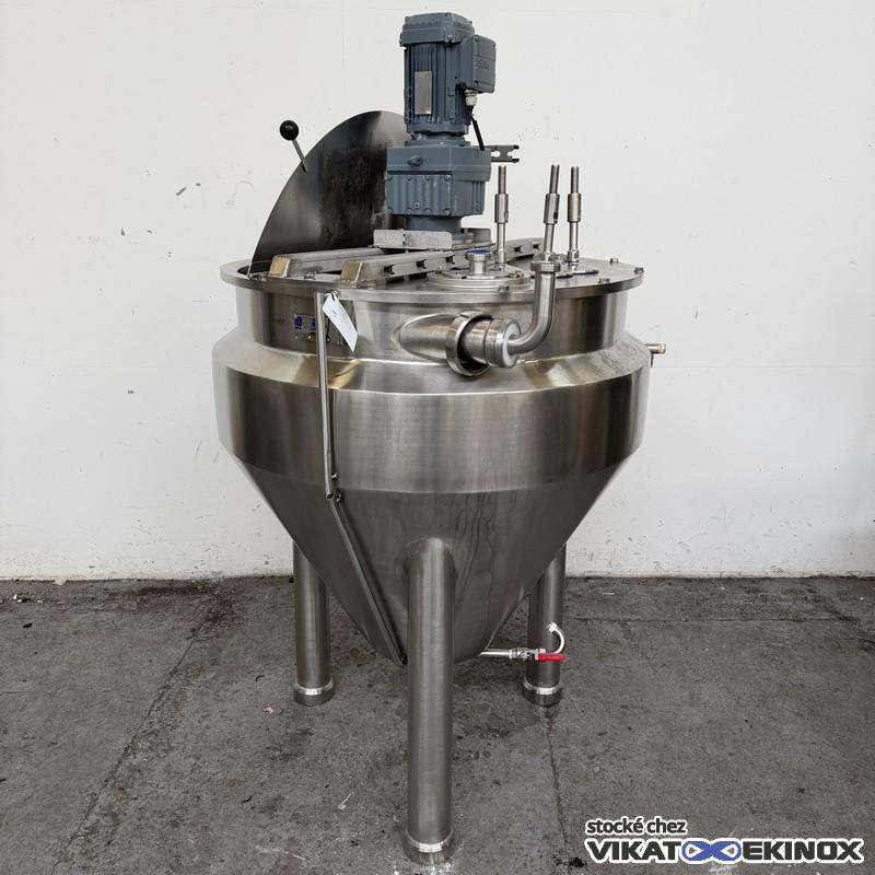 Cuve inox agitée 400L double enveloppe et calorifuge type fondoir FRYMA