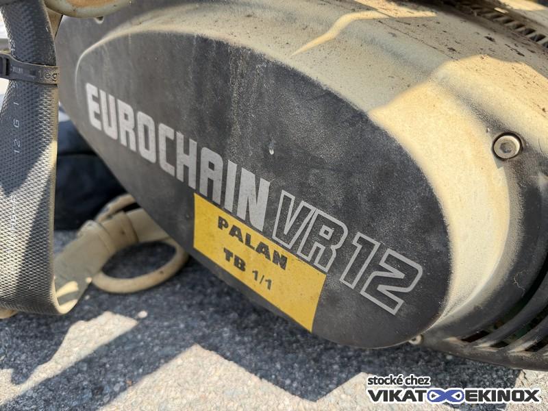 2 palans électriques à chaine 1300 kg VERLINDE EUROCHAIN VR12 type 20/5 M/MN sur poutre inox